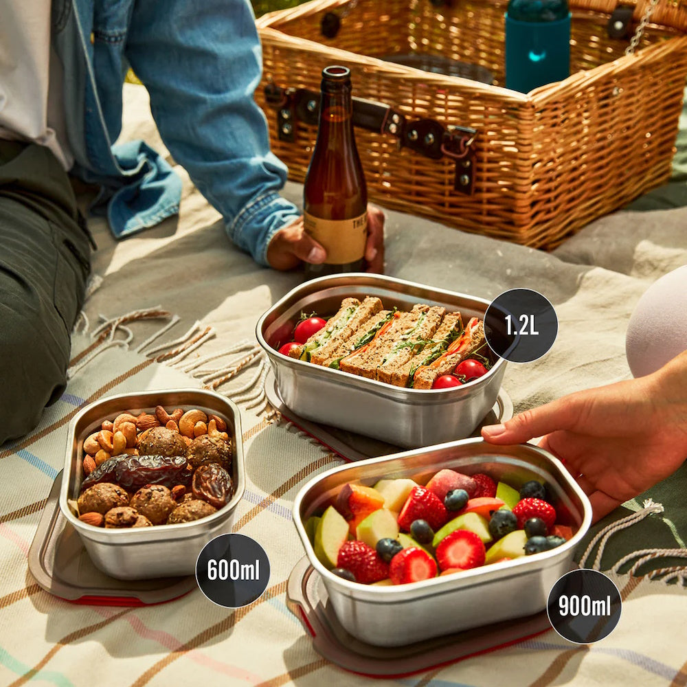 STEEL FOOD BOX SET MEDIUM X3