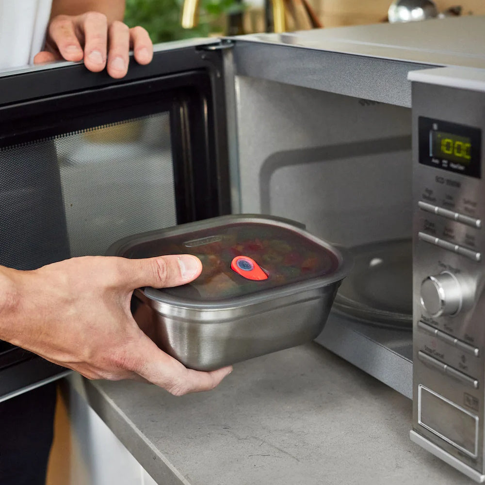 ENSEMBLE DE 3 BOÎTES ALIMENTAIRES EN ACIER INOXYDABLE (PETITES)