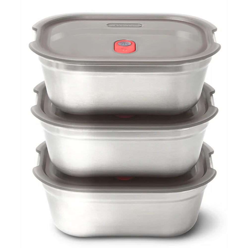 ENSEMBLE DE 3 BOÎTES ALIMENTAIRES EN ACIER INOXYDABLE (MOYENNES)