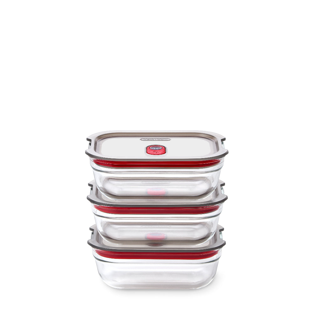 STACK+NEST GLASS FOOD CONTAINER SMALL 600ML