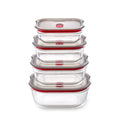 STACK+NEST GLASS FOOD CONTAINERS SET OF 4 XS/S/M/L X4