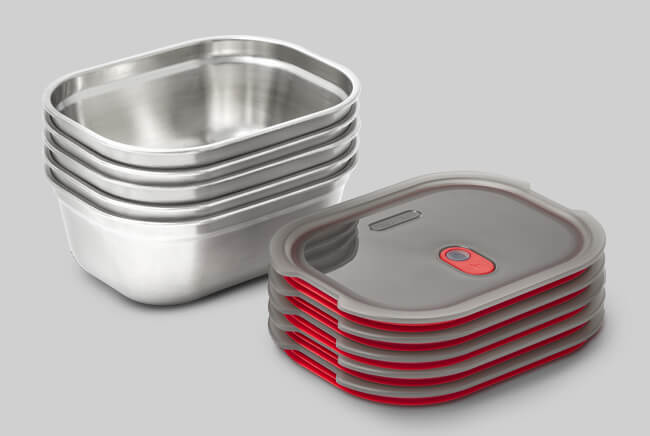 Black+Blum Microwavable Steel Food Box Medium - EASY STORAGE